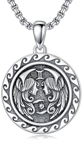enjoylifecreative 12 Sternzeichen Halskette für Herren Damen 925 Sterling Silber Sternbilder Horoskop Anhänger Kette Geburtstag Astrologie Schmuck Geschenke für Männer Frauen