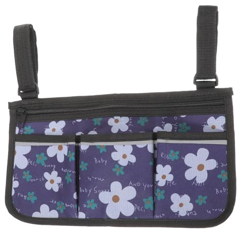 Armlehnentasche mit 3 Taschen aus Oxford Cloth für Rollstuhl | Kompakt und Leicht, Robuste Ausführung mit 3 Fächern, Passend für Walker und Scooter