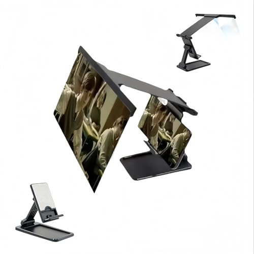 Mobile Phone Magnifier Screen, 2026 New Mobile Phone Holder Screen amplifier2-in-1 ，Portable Foldable Mobile Screen Amplifier Screen Amplifier，Suitable for Watching Movies in Various Scenes
