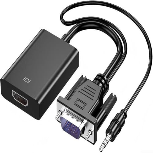 Composite AV to VGA Adapter Full HD 1080P Signal Umwandler mit Ton für Laptop DVD Spieler Set Top Box Heimkino für Anwendung Stabil
