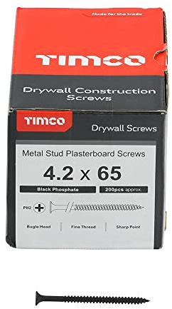 Timco PH2 Schnellbauschraube Schwarz, 200 Stück, 00065DRYS