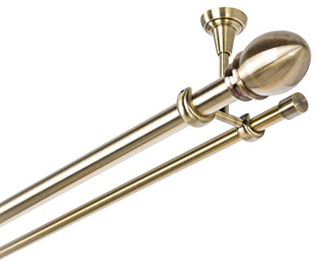 ASTA PER TENDA 25/16 mm 2 di Corsa Fissaggio a Soffitto antico di metallo in oro, 360