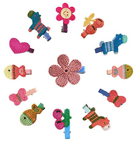 Haarspange Mädchen niedlich gemusterte Haarnadel Set handgemachte Stoff Haarschellen bunte kleine Haarspangen für Mädchen 10 Pcs