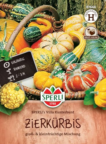 Sperli Zierkürbissamen SPERLI's Villa Kunterbunt 87644 - Gemüsesamen für eine spannende Kürbismischung mit einem Inhalt für 15 Gemüsepflanzen - Saatgut