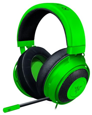 Razer Kraken - Cross-Platform Wired Gaming Headset (Custom Tuned 50 mm Drivers, Unidirectional Microphone, 3.5 mm Cable with In-line controls, Cross Platform Compatible) Green