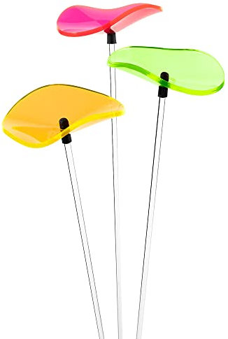 Cazador-del-sol ® - das Original | Lucille | 3 Stück | geschwungene Sonnenfänger kunterbunt | Durchmesser 8 cm | Höhe 40 cm