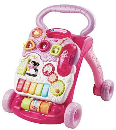 VTech Baby Spiel- und Laufwagen I Interaktive Laufhilfe mit Licht Musik & abnehmbarem Spielboard I Lerncenter mit Klaviertasten & Formen I Bremse & Lautstärke regelbar I Kinder 12–36 Monate
