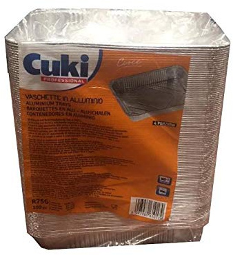 Cuki VASCHETTA Alluminio 2 PORZIONI (CF 100 PZ) (4 PORZIONI)
