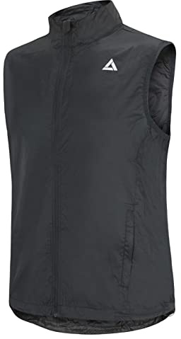 Airtracks Herren Funktions Fahrradweste Comfort Line - Laufweste - Leichte Wind Weste – Radweste – Windabweisend – Wasserabweisend - Reflektierend
