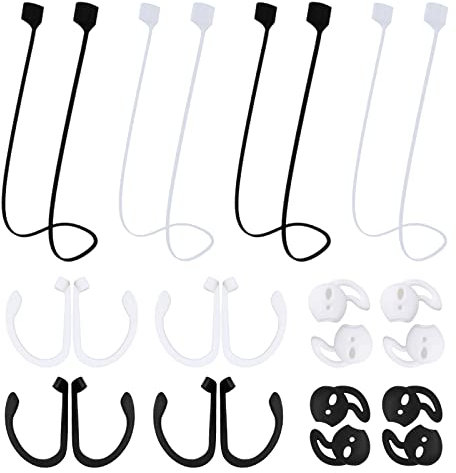 TSHAOUN 4 Pares Ganchos para los oídos antipérdida, 4 Pares Cordón Auriculares Inalámbricos, 4 Pares Almohadillas Auriculares, compatibles con mayoría los Auriculares Bluetooth Deportivos