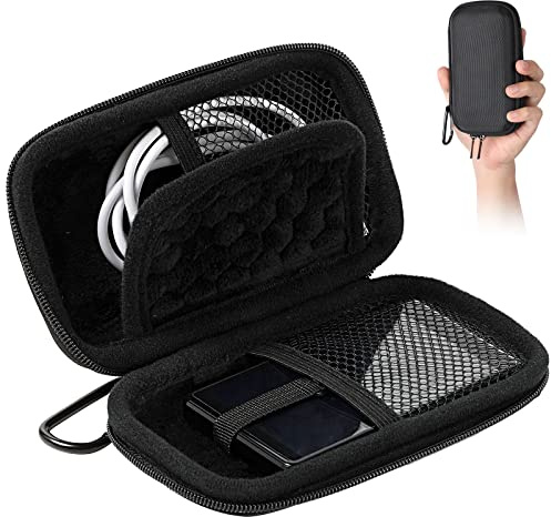 AGPTEK Schutzhülle für MP3-Player, 4 Zoll | MP3 Tasche mit Metall-Karabinerhaken, für MP3, MP4, iPod Nano, iPod Shuffle, Schwarz