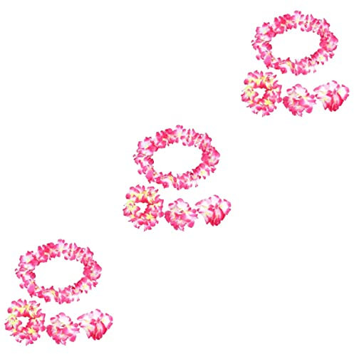 ibasenice 12stücke Teiliges Set Rüschen-hawaiianische Blumenkranz Halskette Und Armbänder Für Luau-feiern Vielseitiges Damen Und Mädchen-accessoire