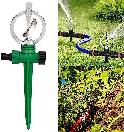Gartensprinkler, 2 Stück, 360 ° drehbar, Auto-Rasensprenger, Wassersprinklersystem für die Bewässerung von Pflanzen, Blumen, Gemüse, Gras