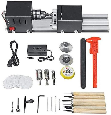OXOAMP Tour à Bois Mini Tour Machine Tour à Bois Bricolage Travail du Bois Miniature Bouddha Perle Tour meulage Perles de Polissage Travail du Bois perceuse Outil Rotatif