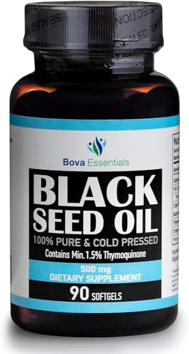 HalalEveryDay Black Seed Oil Capsules, Cold-Pressed Nigella Sativa Oil Supplement, Turkish Black Cumin Seed Oil Capsules, Non-GMO, Hexane-Free, Amber Bottle