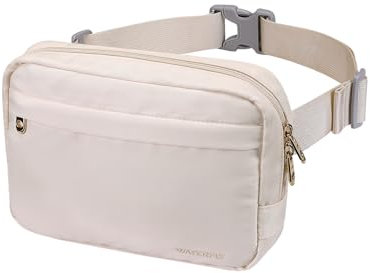 WATERFLY Bauchtasche Gürteltasche Damen Herren: Mode Hüfttasche Stylische Crossbody Brusttasche Klein Wasserabweisend Hip Bag für Outdoor Reisen Wandern Festival Beige