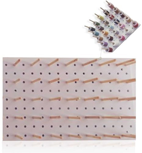 HERCHR Panneau Perforé, Organisateur Mural De Panneau Perforé, Panneau Perforé Blanc, Panneau Perforé en Bois, Panneau Perforé Mural avec 25 Crochets en Bois, Kit Combiné De Panneau Perforé