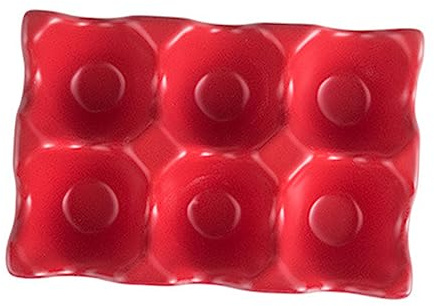 jojofuny Keramischer Eierhalter mit 6 Fächern Rutschfester Boden Stoßfeste Eierbox für Kühlschrank Praktische Eieraufbewahrung Küche Roter Eierkarton