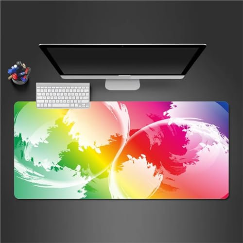 QiHon Mauspad Groß Gaming Cyan Rosa Mousepad XXL 700x400x2mm rutschfeste Schreibtischunterlage Gaming Tastatur Matte Abwaschbar für PC Zuhause Büro