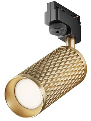 Illuminazione a binario monofase UNITY Focus Design Oro Alluminio IP 20 AC 220-240 10 W per cucina, sala, studio, camera da letto, ufficio
