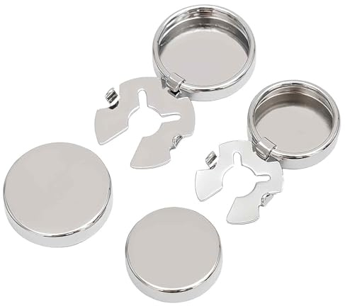 VURYAPI 2 Stück Silber runde Manschette Knopf Abdeckung Manschettenknöpfe für Herren Hochzeit formelles Hemd