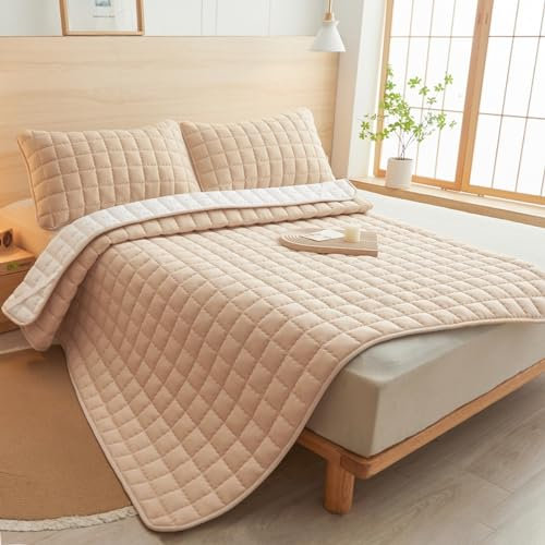 HAIBA Inkontinenz Bettunterlage 180x200cm Khaki Atmungsaktive Matratzenauflage, Mikrofaser Matratzenbezug, Wasserfeste Matratzenschutz Inkontinenzunterlage Waschbar bettlaken