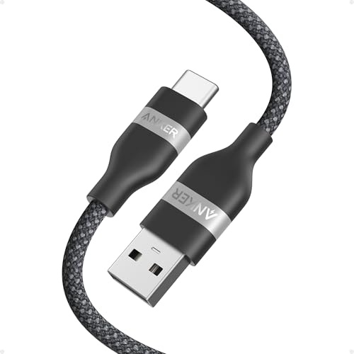 Anker Car Carplay Cable for iPhone 17 16 Pro Max Plus, Upcycled Braided USB A to USB C Car Charger Cord for Samsung Note20 and More (3FT, Black)