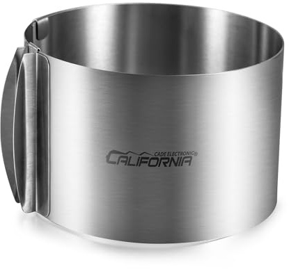 CALIFORNIA CADE ELECTRONIC Cake Mold, Cake Ring 6 Inch Extra High, Adjustable Cake Mold Ring from 6 to 12 Inch, Expandable Stainless Steel Baking Ring for Cake Mousse Cutting Icing Decorating