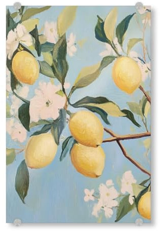 artboxONE Acrylglasbild 90x60 cm Natur Zitronenbaum Bild hinter Acrylglas - Bild Zitrone gemüse saure Frucht