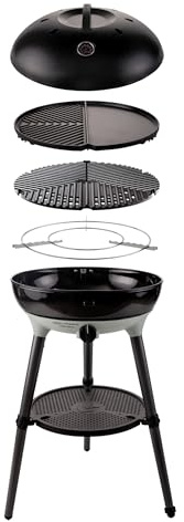 Barbacoa de gas portátil CADAC Carri Chef 50 – Convertible en parrilla de mesa o independiente – Encendido automático y bolsa de transporte – Ideal para camping y jardín - Uso en exteriores