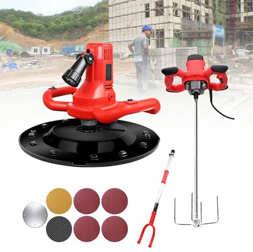 Electric Wall Smoothing Polishing Machine, Adjustable Speed Handheld Trowel for Automatic Mixing and Plastering, Ideal for Cement Putty and Mortar Application