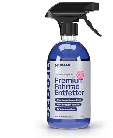 greaze Premium Entfetter 1000 ml (verbesserte Formel) - Fahrradketten Reiniger biologisch - nachhaltiger Chain Degreaser - Kettenreiniger Fahrrad - Antriebsreiniger Fahrrad