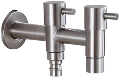 Flexible Kitchen Tap, Outdoor Garden Faucet with Double Valve & Dual Handle, 304 Stainless Steel, Washer & Toilet Faucet, High-Pressure Water Flow, Durable & Stylish Design