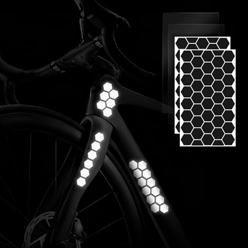 Siegvoll Cykel reflektorer klistermärke set för barnvagn, hjälm, skoter, barn och motorcykel – reflektorklistermärken för mörker, Dagsvart, nattljus