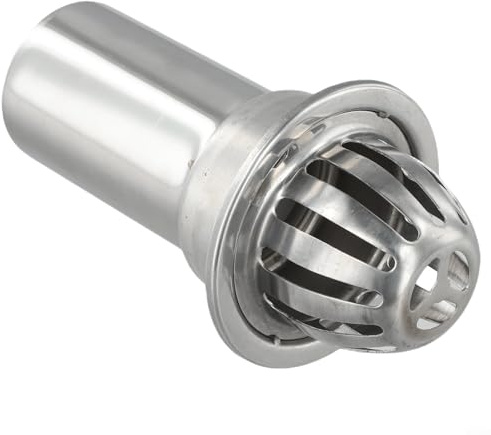 Filtro per grondaie in acciaio inox, per scarico del tetto e del balcone, filtro anti-detriti, argento (rotondo, 7,6 cm)