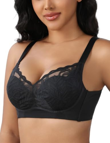 ANYIRIS Soutien Gorge sans Armature Femme Sexy Dentelle Grande Taille Minimiseur Brassiere