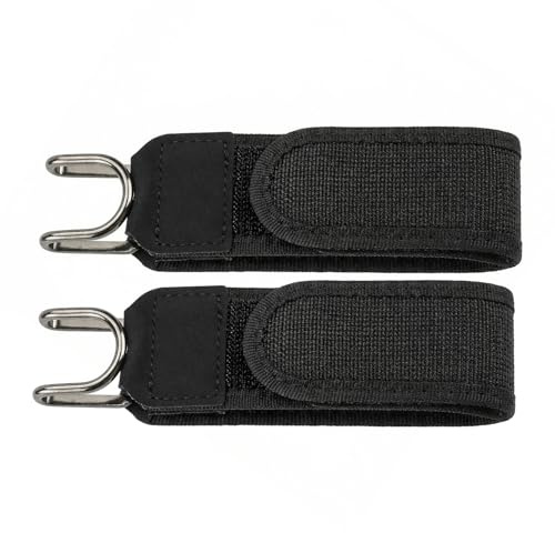 LEOUEANR 2 cinghie elastiche con gancio in metallo, regolabili, senza fibbia, per uomini e donne, con chiusura a gancio e anello, cintura tattica invisibile