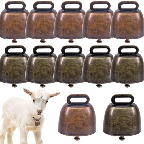 Lot de 12 cloches de vache artisanales