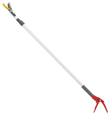 Telescopic Tree Pruner, Long Reach Tree Pruner Pole Saw Cuttter, Extendable Pole Saw, Long Reach Telescopic Tree Pruner, Cutter Saw Blade Gloves, for Pruning Tree Branches