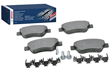 Bosch BP1002 - Plaquettes de Frein Avant pour Voiture - Qualité Bosch - Réduction du Bruit et de la Poussière - Certifié ECE-R90 - Sans Cuivre - Jeu de 4 Plaquettes - Avec Accessoires