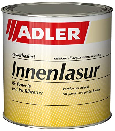 ADLER Innenlasur W10 750ml Weiß wohngesunde Holzlasur für innen Wohnraumlasur Wasserbasis