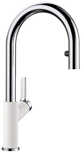 BLANCO CARENA-S Vario | Küchenarmatur | Mit herausziehbarem Schlauch | [11x24x41,3 cm] | Wechsel von Klarstrahl in Brausestrahl | Wasserqualität & wassersparend | Hochdruck