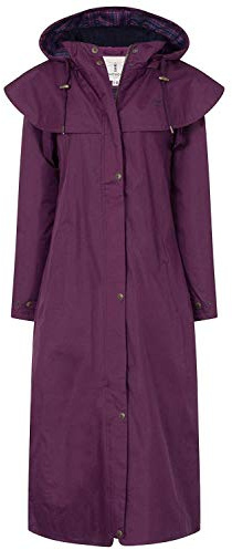 LightHouse Outback Women's Full-Length Waterproof Raincoat - Lightweight, Durable, Stylish - Perfect for Outdoor Adventures - Plum - 18