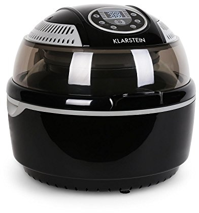 KLARSTEIN Vitair Hot Air Fryer - Deep Fryer, Grilling, Baking, Roasting, Halogen Heating, 1400 W, 9 l, Infrared Element, Manual/Automatic Programs, Easy Clean, Black