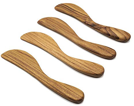 FAAY Butter Spreader, 7.5 Butter Knife Eco-Friendly Condiment Knives from 100% Moist-Resistant Teak Wood, Super Handy Kitchen Utensils Peanut Jelly Spreader Set of 4