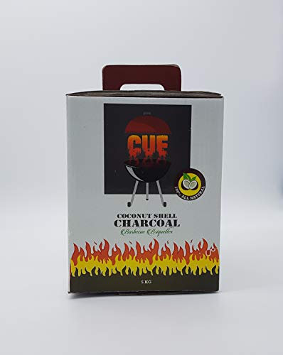 CUE CHARCOAL BBQ Guscio di Cocco Carbone di Stecca – 5 kg Box – Ristorante qualità 100% Naturale