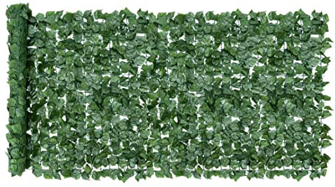Welsh Green Screens Künstliche Efeu-Hecke auf Rolle, Sichtschutz Gartenzaun, 1 m x 3 m, grünes künstliches Rankgitter für Balkon (2.0)