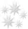Linkbro 5 stelle di carta bianche, 30 cm x 3 + 45 cm x 2, stelle pieghevoli, carta natalizia, 9 punte, stelle di Natale per camera finestra