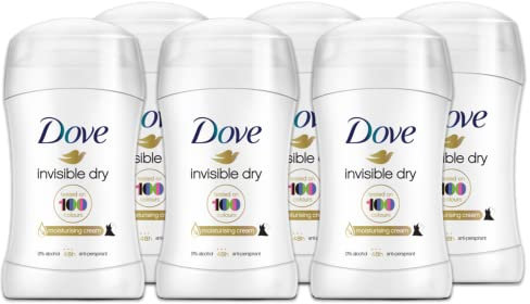 Dove Invisible Dry Stick Antitranspirant Mit 1/4 Feuchtigkeitscreme - Keine Flecken, Schutz Bis Zu 48 Stunden, Mit Nährendem Öl - Für Damen Und Herren, 6 Stück
