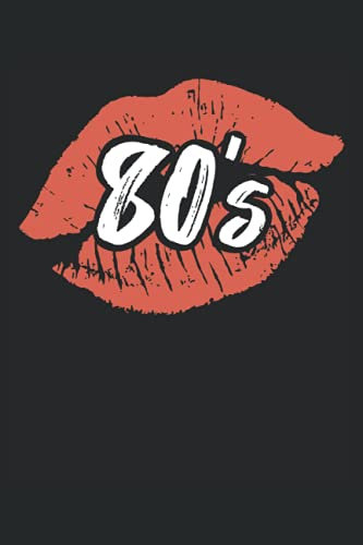 Kussmund Notizbuch (liniert) 80er Jahre Lippenstift